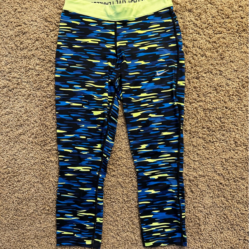 Multicolored Nike Workout Capri Leggings